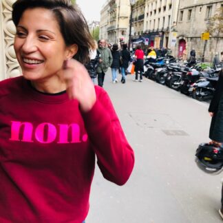 non. Sweatshirt Bordeaux / Neonpink
