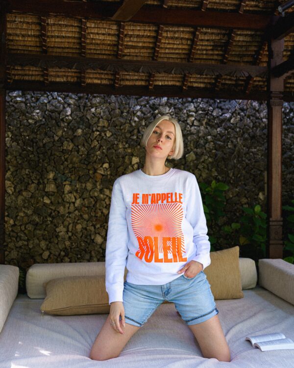 Je m'appelle soleil weiß / neon orange