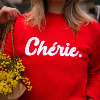 Chérie Sweatshirt rot / weiß