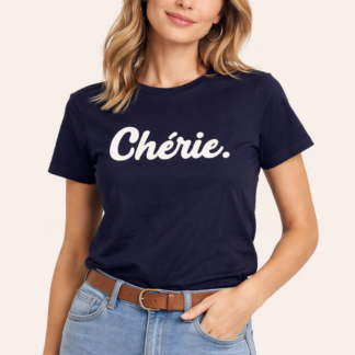 Chérie T‑Shirt dunkelblau / weiß