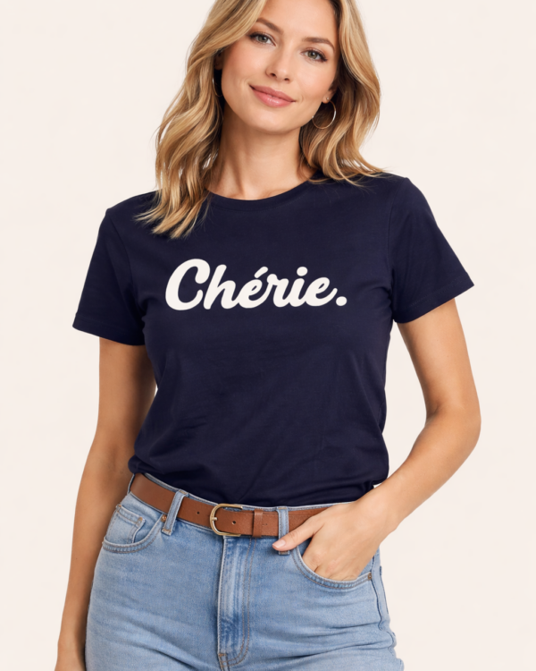 Chérie T‑Shirt dunkelblau / weiß