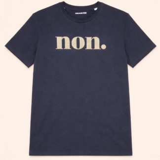 non. T-Shirt – anthrazit / goldglitzer