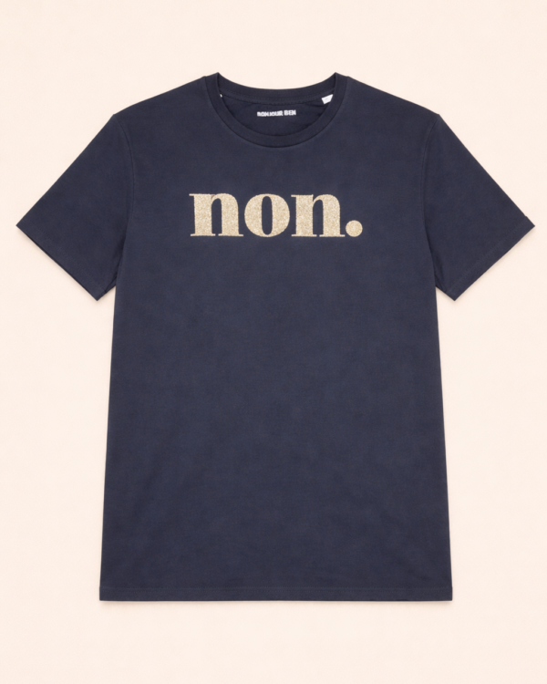 non. T-Shirt – anthrazit / goldglitzer