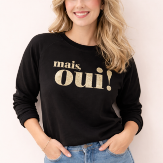 Mais Oui! Sweatshirt – schwarz / glitzer