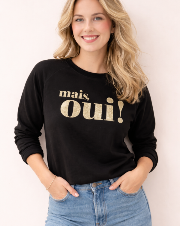 Mais Oui! Sweatshirt – schwarz / glitzer