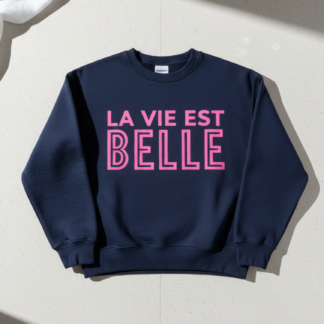 La vie est belle – Dunkelblau / Neonpink