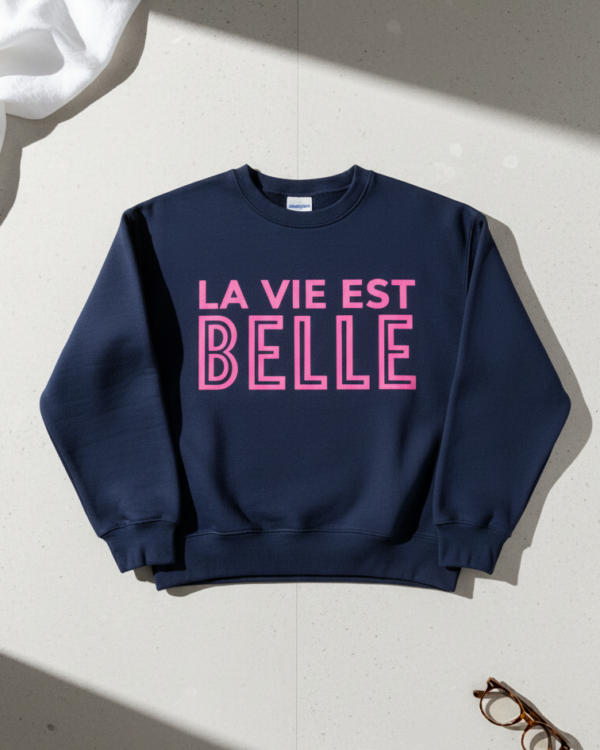 La vie est belle – Dunkelblau / Neonpink