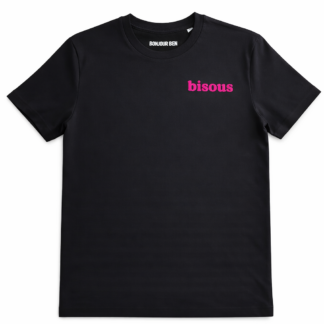 Bisous T-Shirt Schwarz/Neonpink