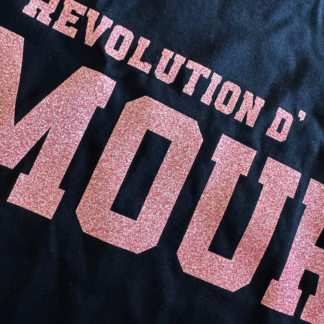 Revolution d'amour T-Shirt dunkelblau / rosa Glitzer