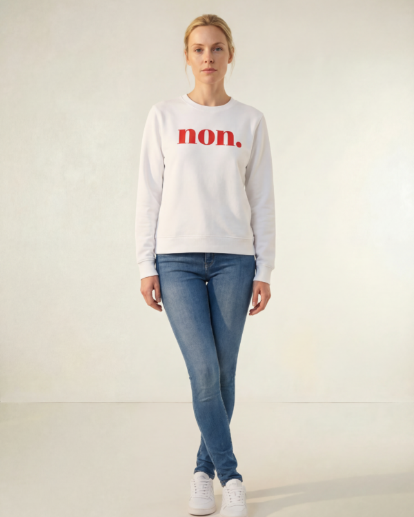 non. Sweatshirt weiß / rot