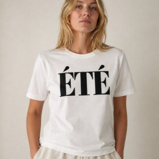 ÉTÉ T-Shirt Offwhite / Schwarz