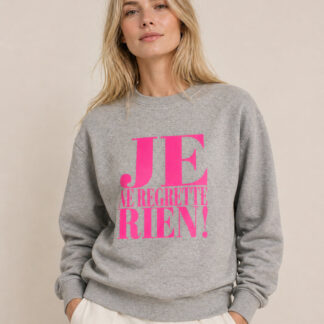 Je ne regrette rien Sweatshirt Grau / Neonpink