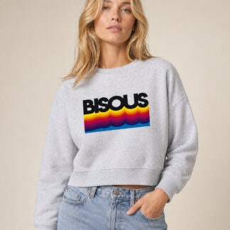 Bisous Sweatshirt Hellgrau / Bunt