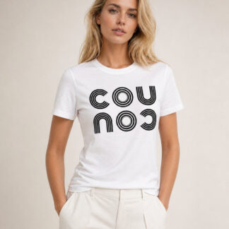 COU COU T-Shirt Offwhite / Schwarz Glitzer