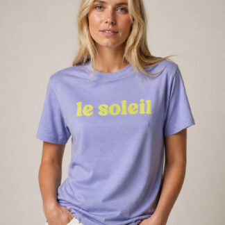 Le Soleil T-Shirt Violet / Neongelb Glitzer