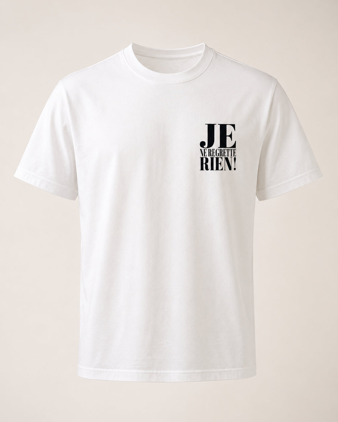 Je ne regrette Rien! T-Shirt Backprint Offwhite /Schwarz