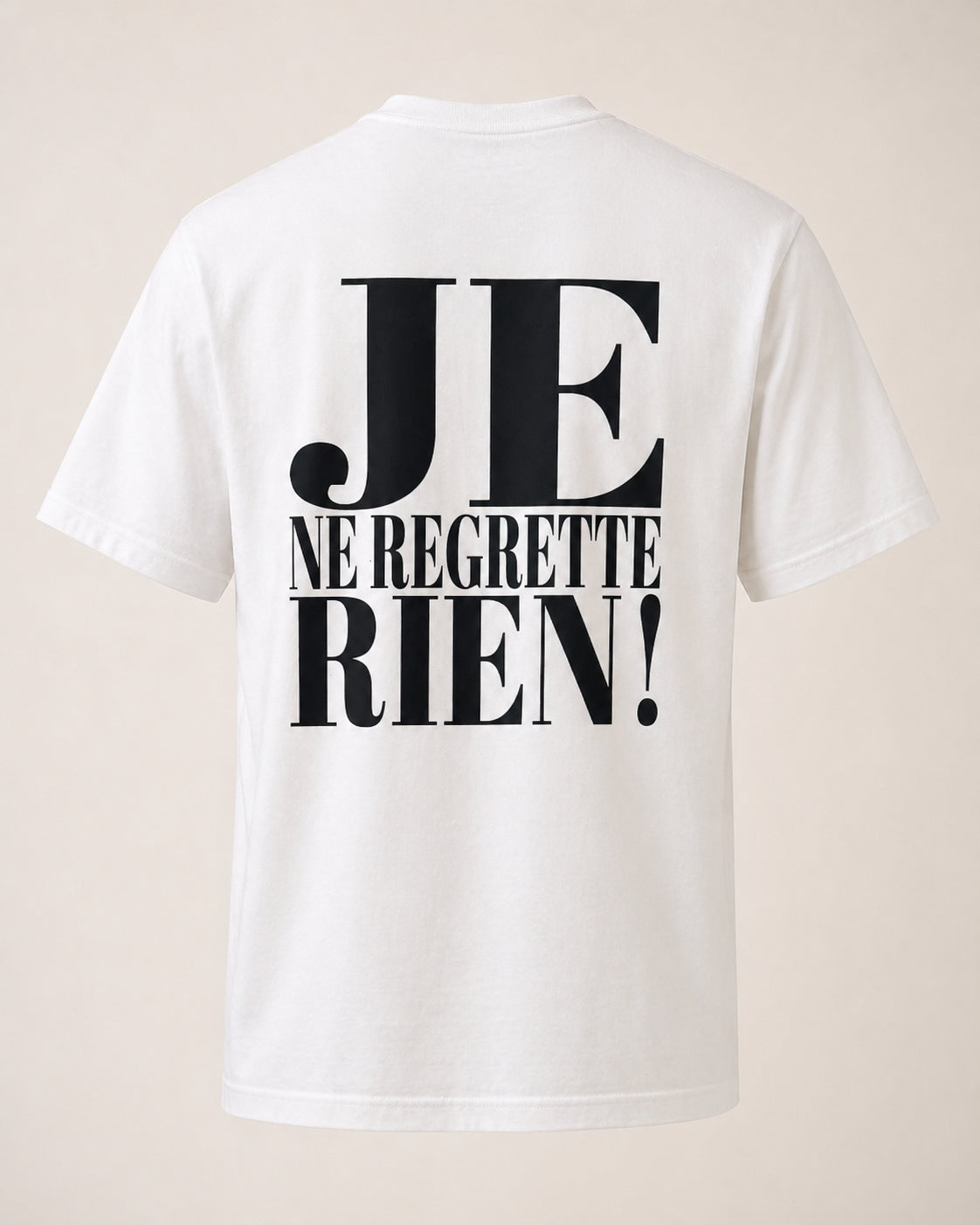 Je ne regrette Rien! T-Shirt Backprint Offwhite /Schwarz